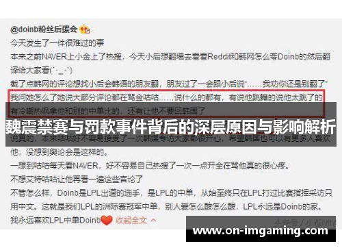 魏震禁赛与罚款事件背后的深层原因与影响解析