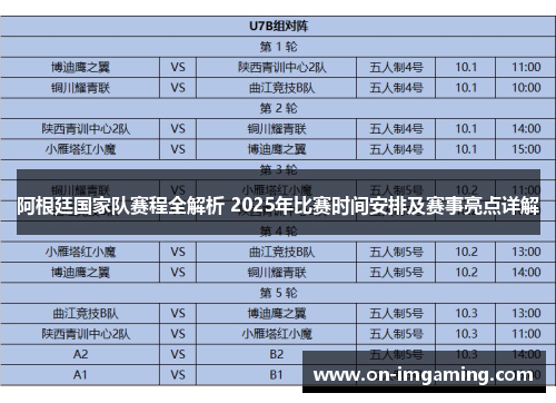 阿根廷国家队赛程全解析 2025年比赛时间安排及赛事亮点详解